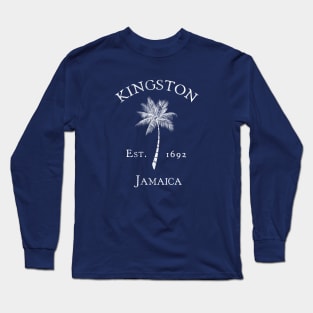 Kingston Jamaica Vintage Palm Long Sleeve T-Shirt